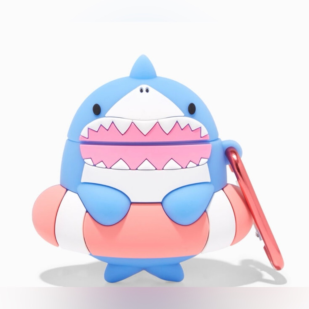 Claires Shark Swimmer Silicone Earbud Case Cover Compatible With Apple Air Pods‎